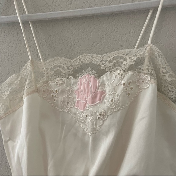 Vintage Gilead Satin Lace Romper Nightie Small Made in USA - Picture 3 of 8